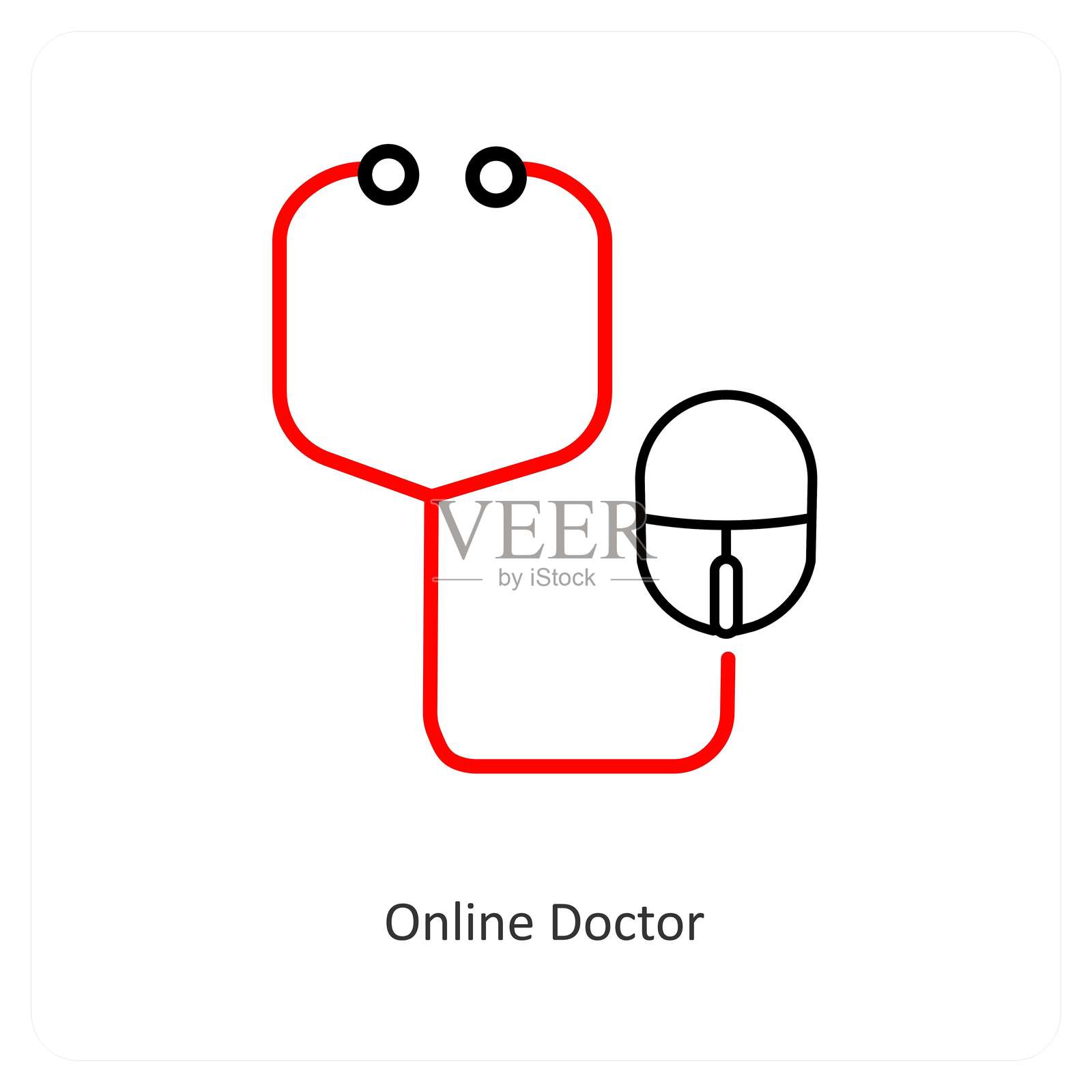 在线医生插画图片素材