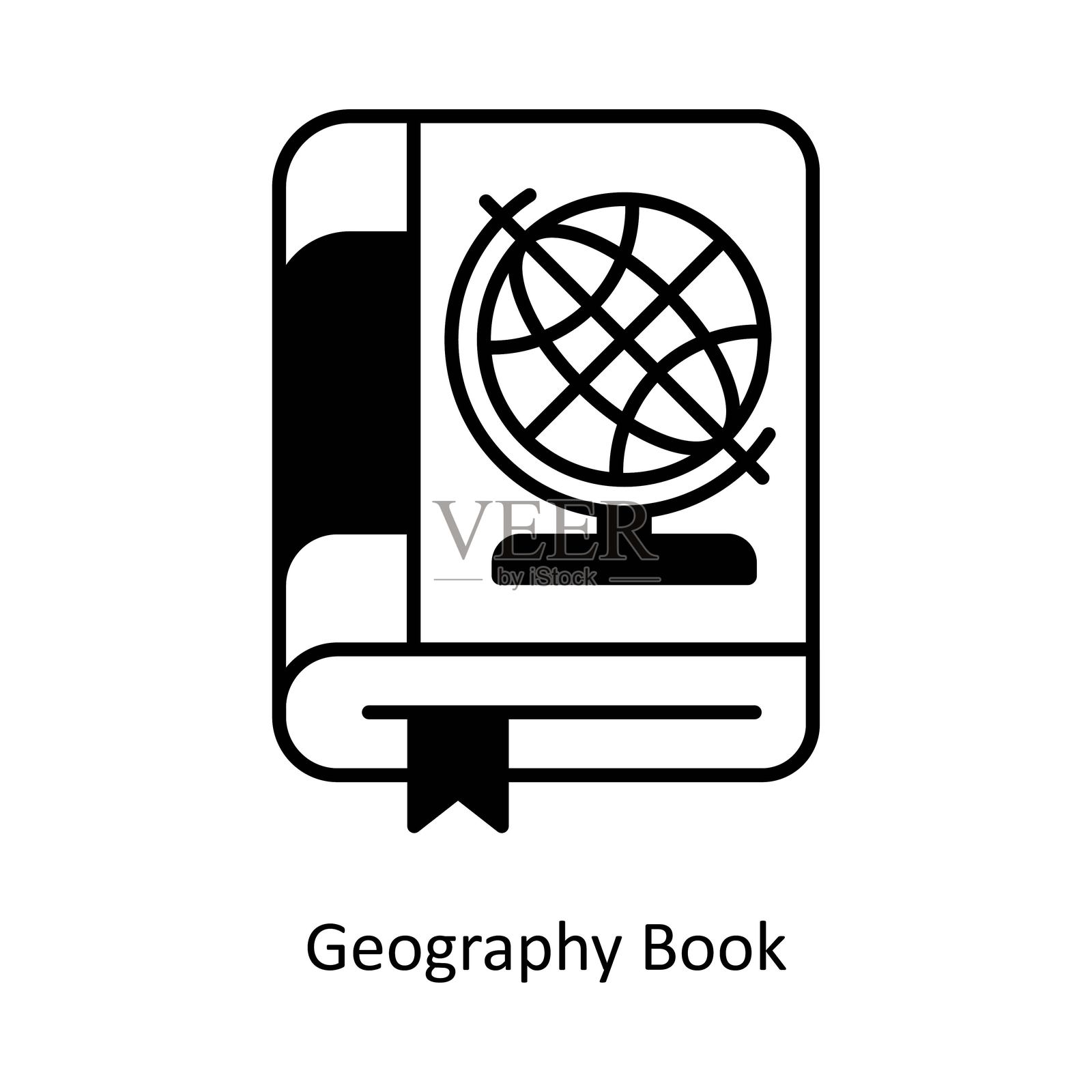 地理BookVector实体图标设计插图。法律和正义符号在白色背景EPS 10文件。插画图片素材