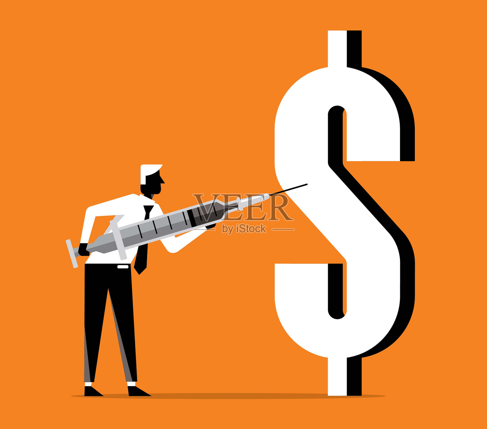 货币政策-商人插画图片素材