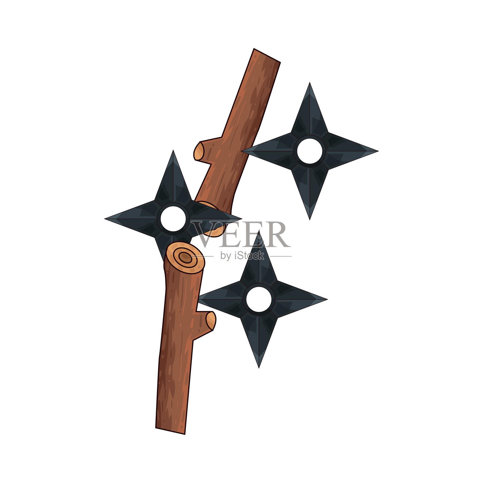 神龙劈木头插画图片素材