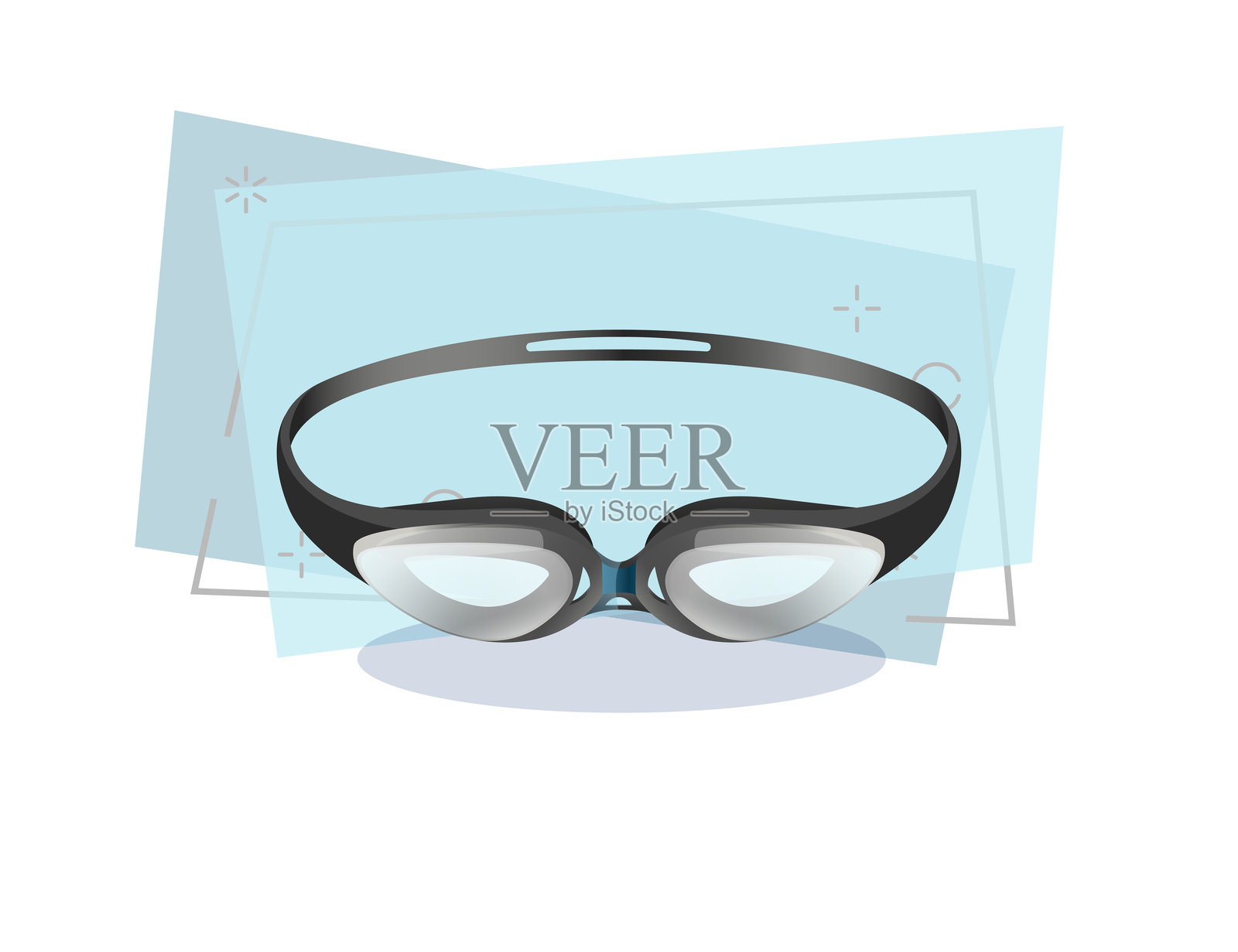 游泳护目镜的专业运动插图插画图片素材