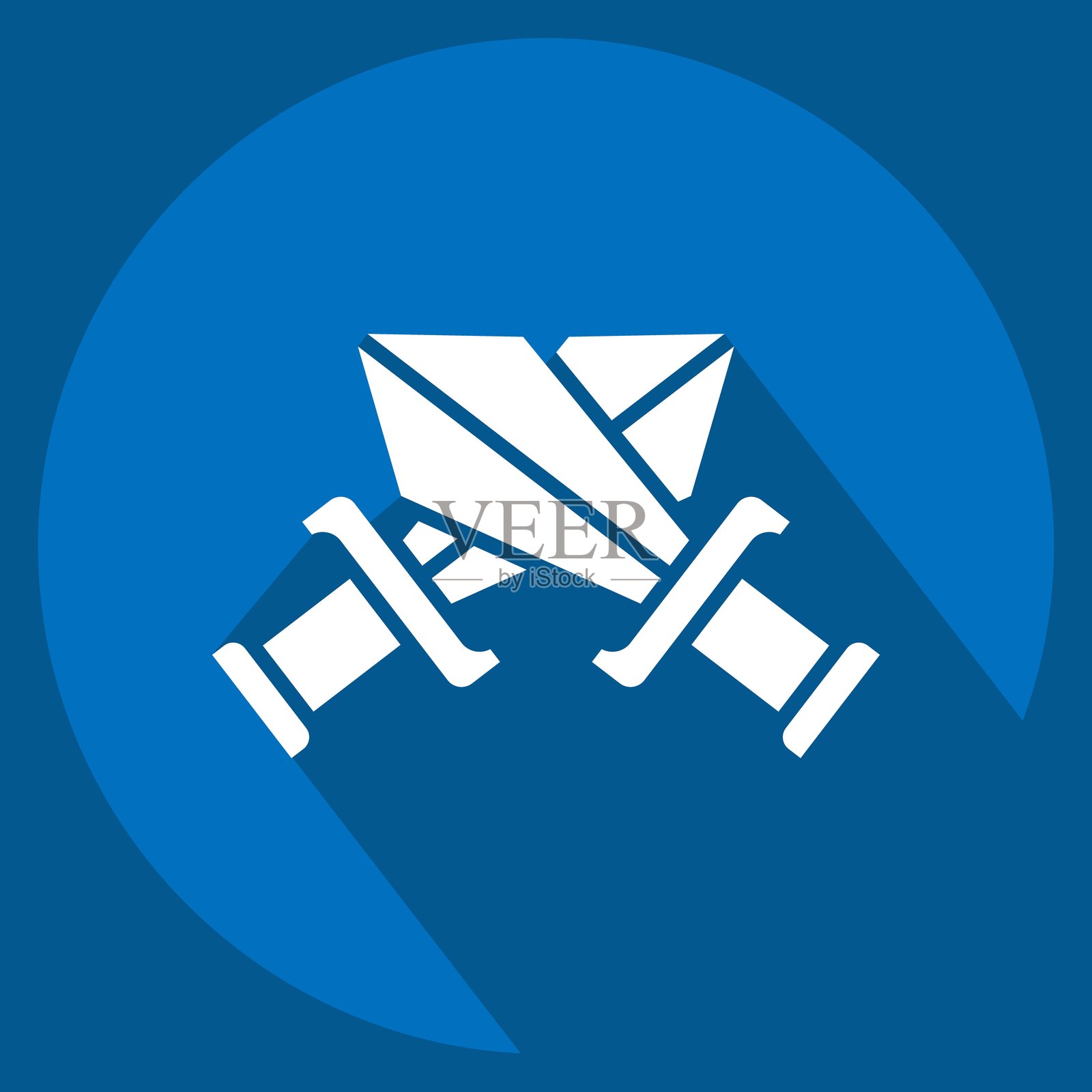 图标的剑。与战争有关的军事符号长影式。简单的说明插画图片素材