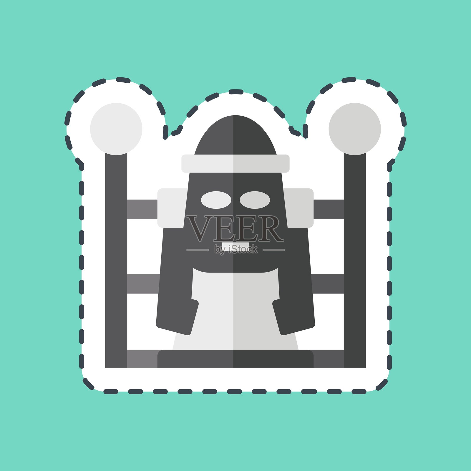 不干胶线剪掉了Dol harebang。与韩国有关的符号。简单的说明插画图片素材