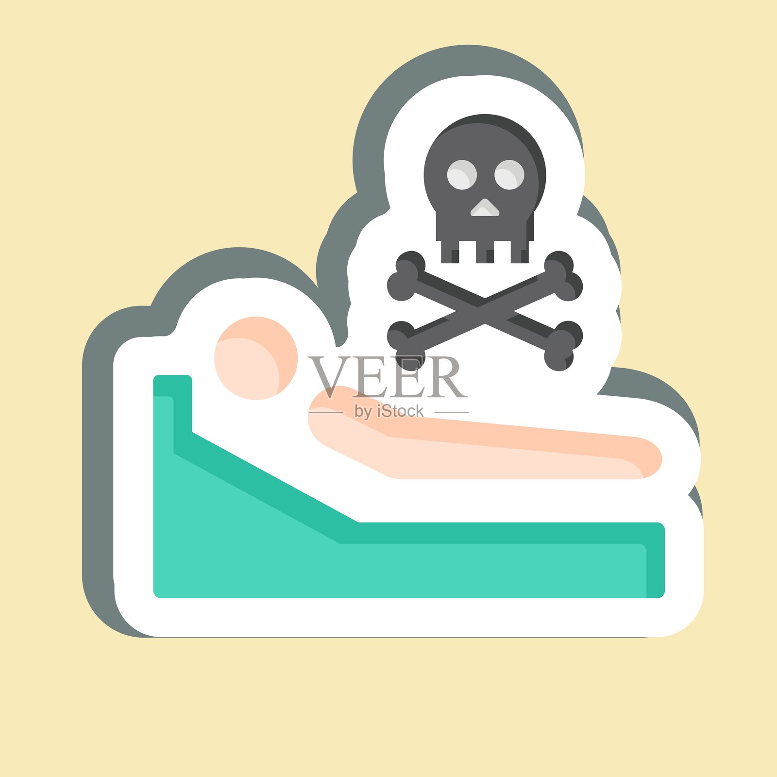 贴纸通行证。与西斯符号有关。简单的说明插画图片素材