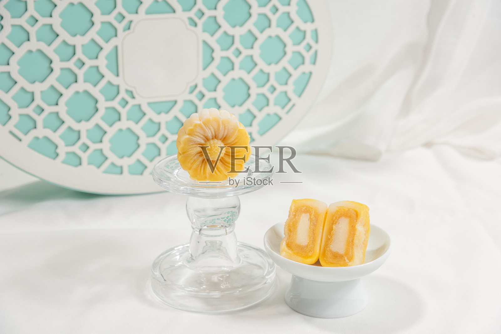 传统中秋节期间的月饼特写照片摄影图片