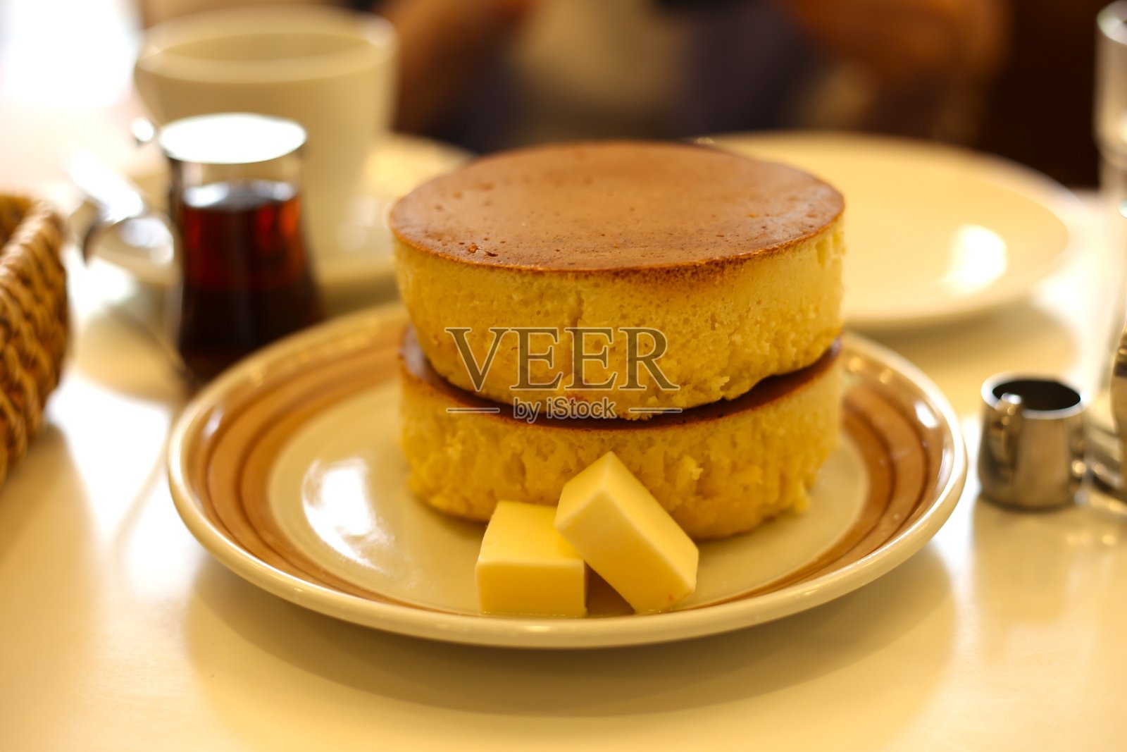 我在神奈川的一家咖啡馆吃的煎饼照片摄影图片