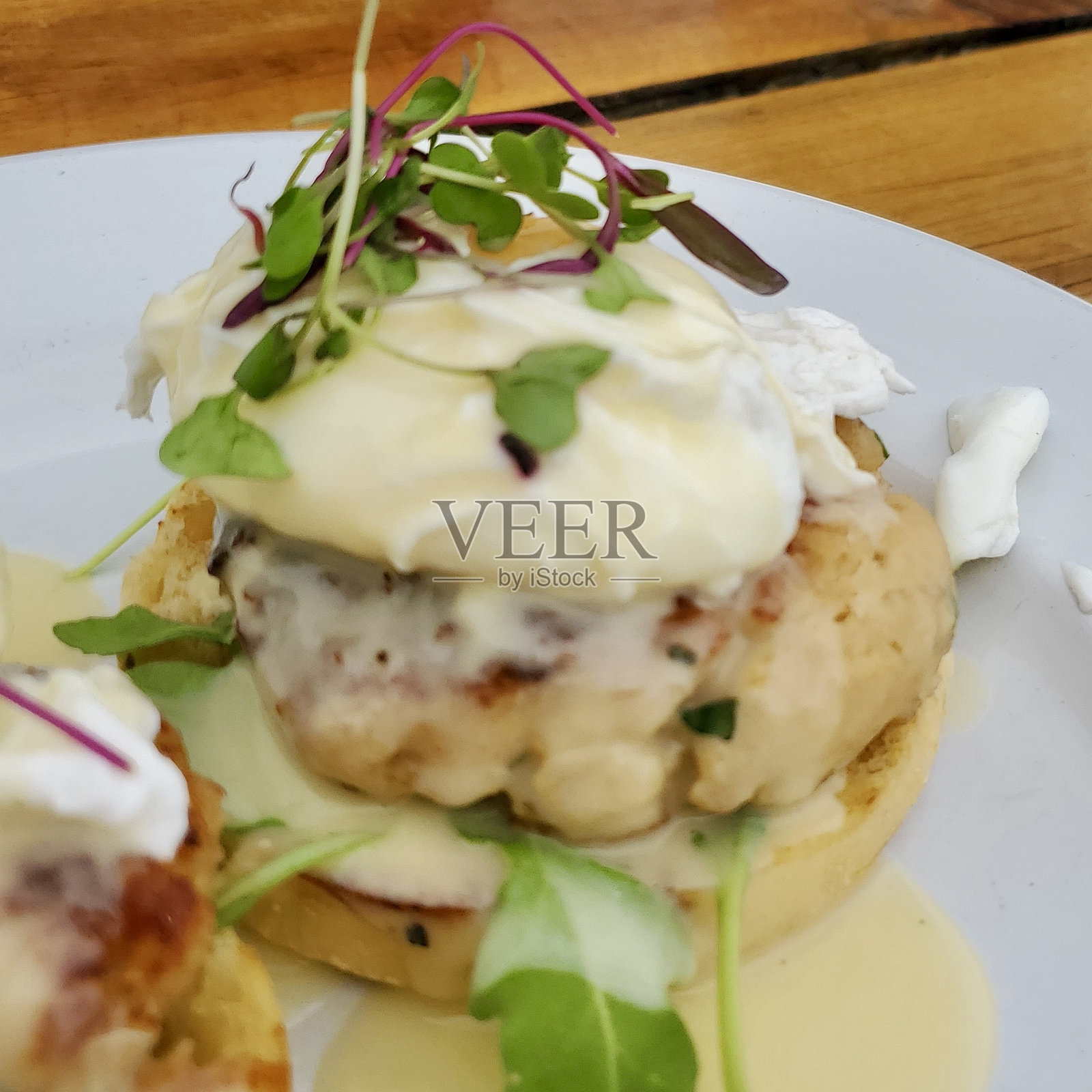 蟹饼早餐照片摄影图片