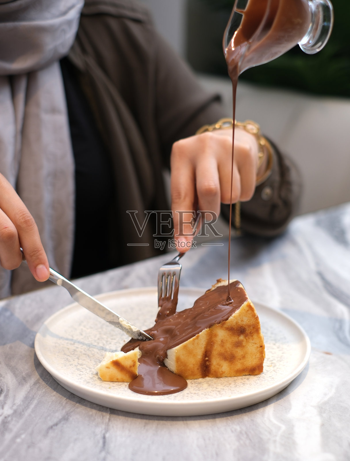 巧克力芝士蛋糕照片摄影图片