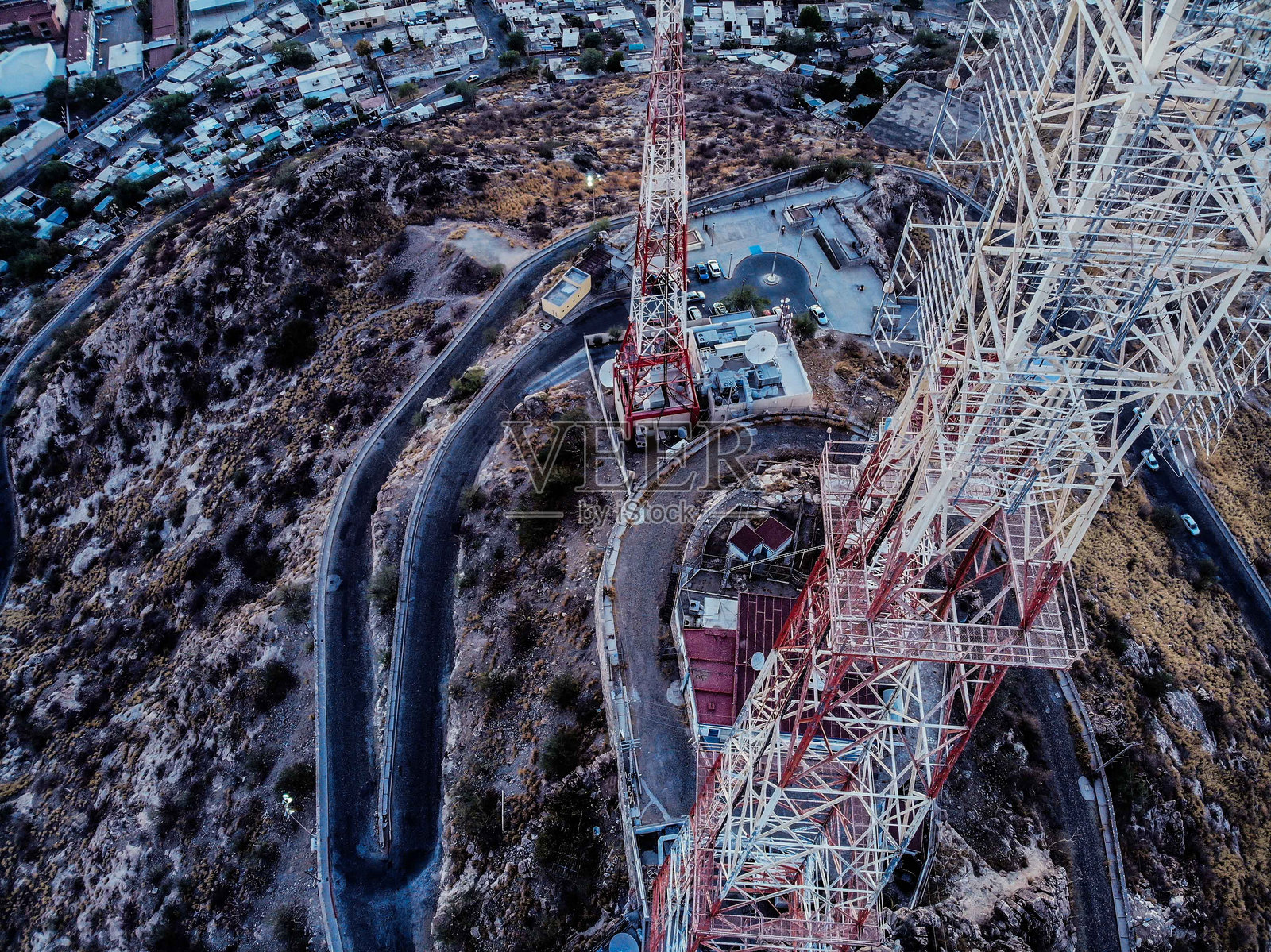 建筑工地的高角度视图照片摄影图片