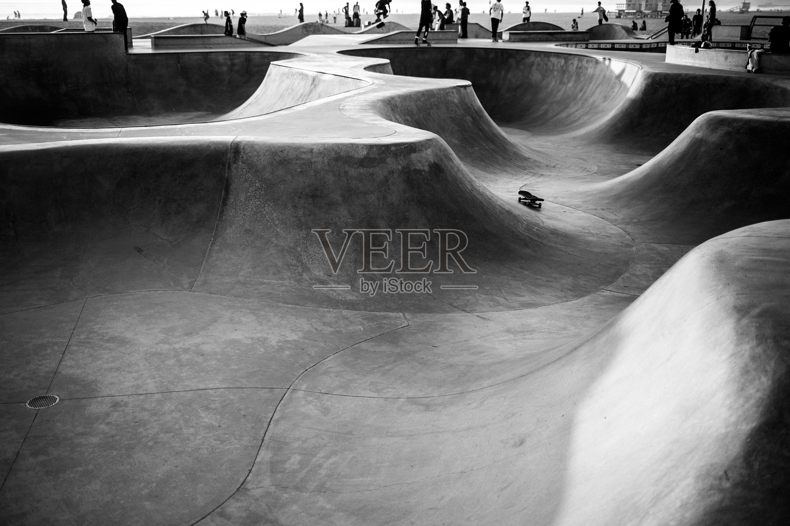 滑板公园的高角度视图照片摄影图片