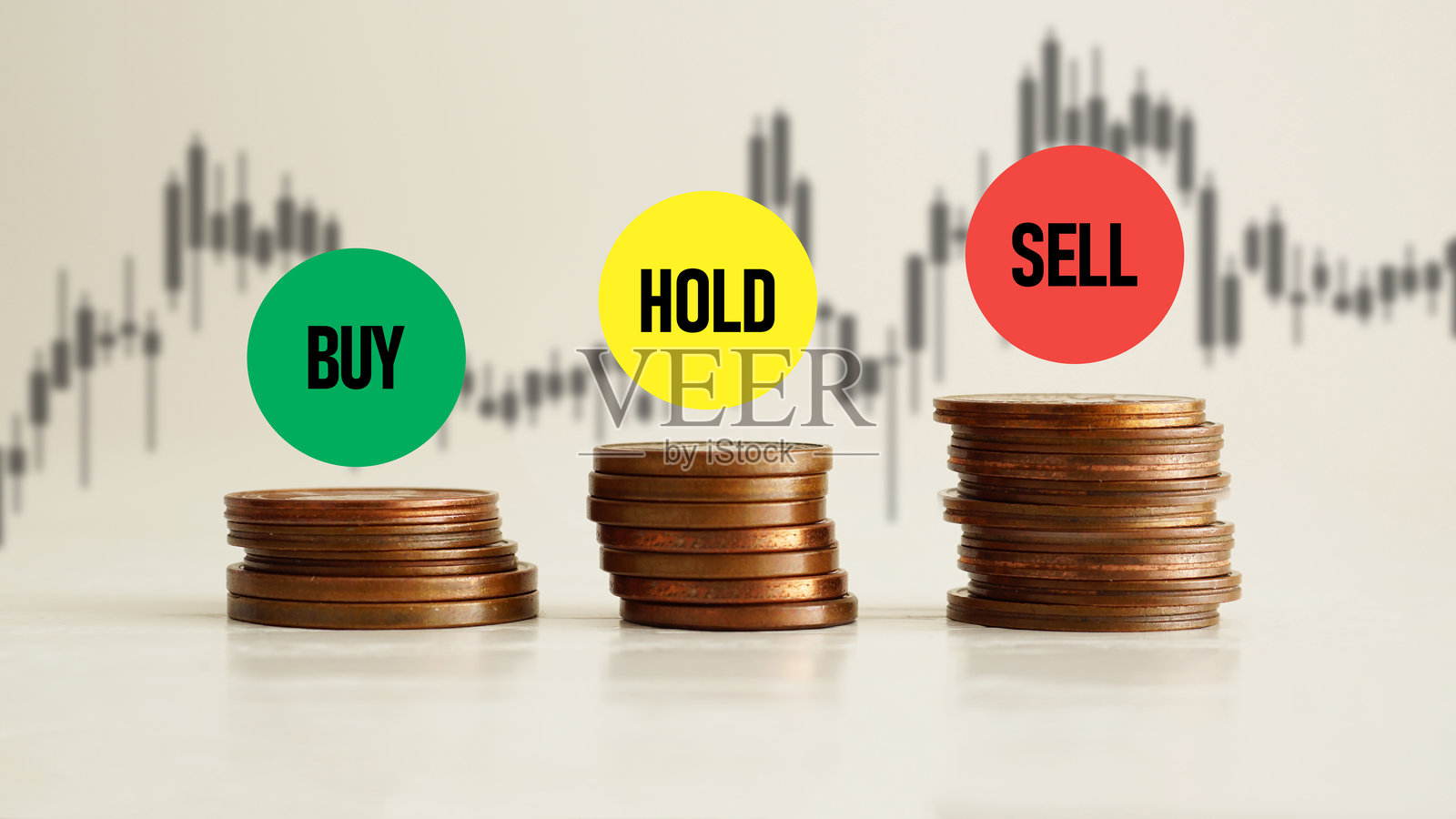 买入、持有、卖出都表现为商业和金融概念照片摄影图片