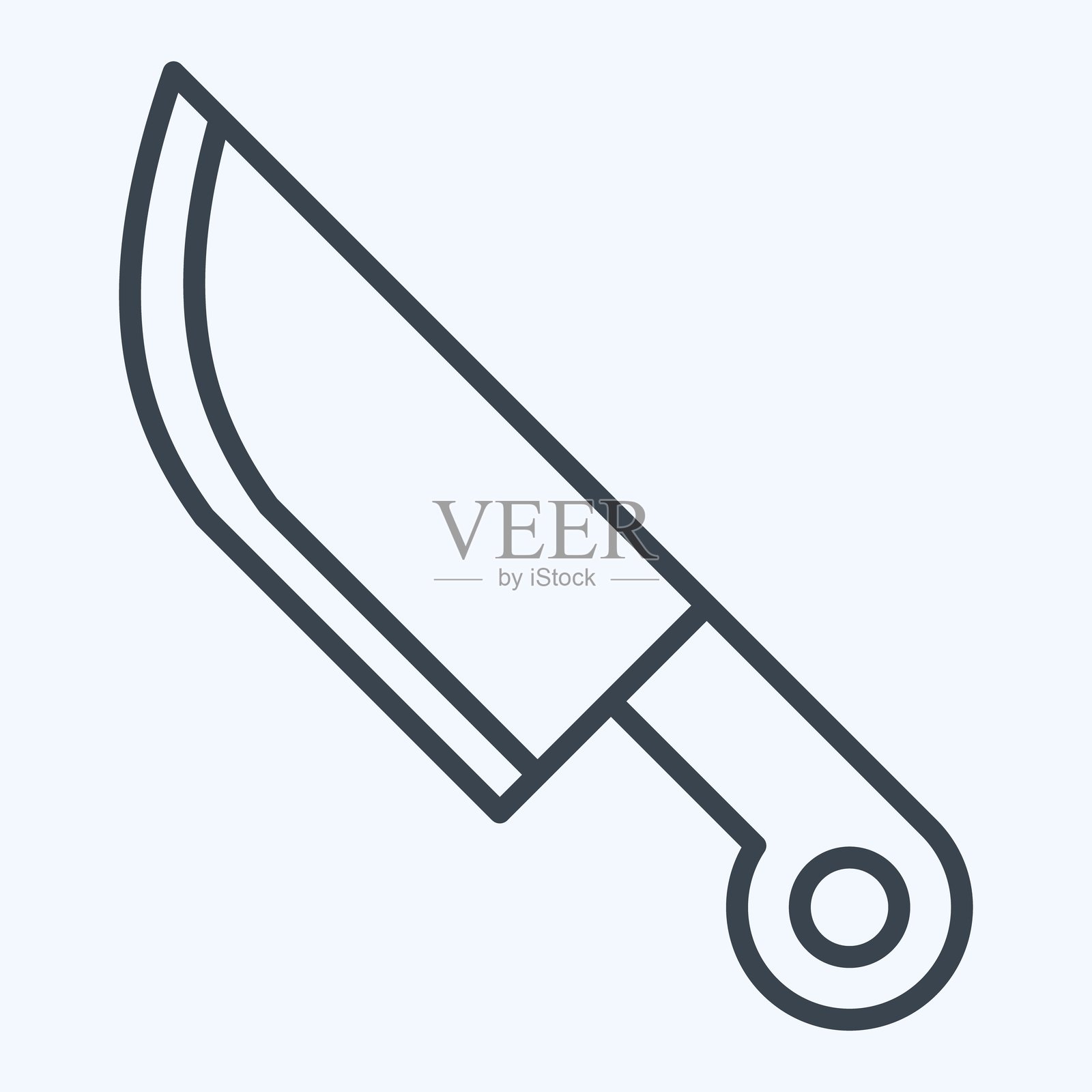 图标刀。与战争有关的军事符号行风格。简单的说明插画图片素材