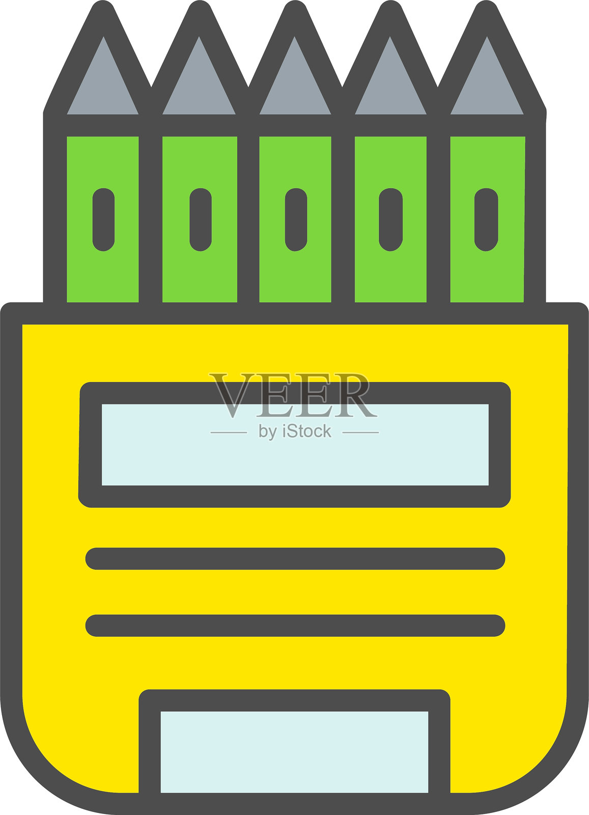 彩色铅笔矢量图标设计插画图片素材