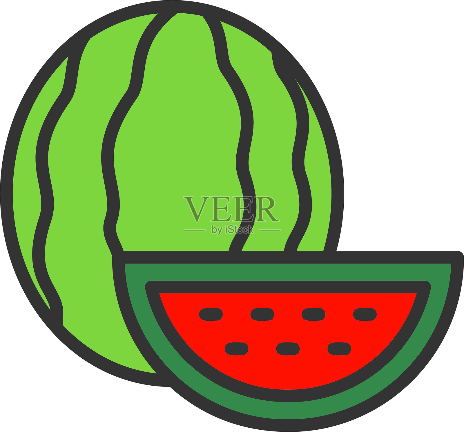 西瓜矢量图标设计插画图片素材
