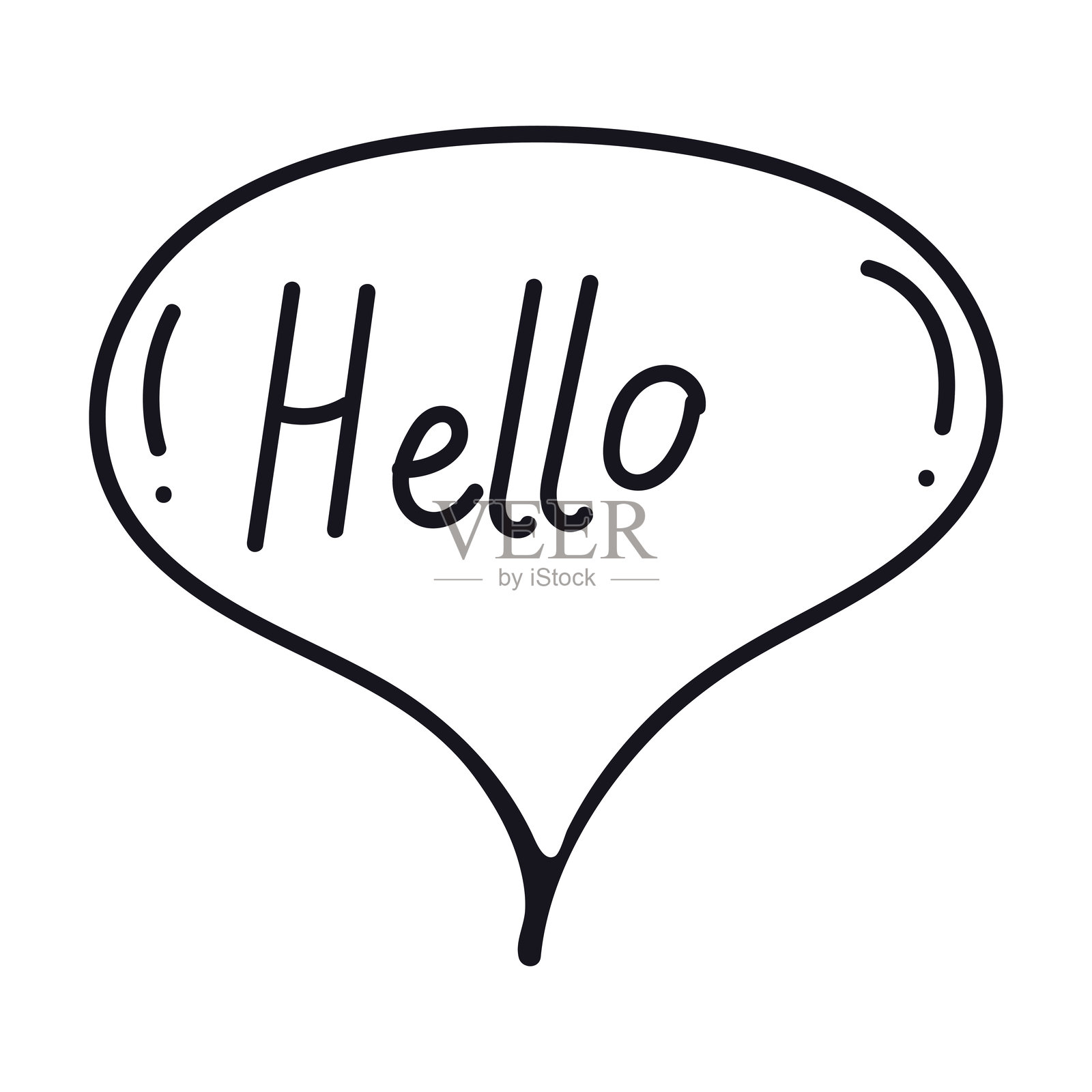 在涂鸦学校设置的信息和气泡的单一元素。手绘矢量插图卡片，海报，贴纸和专业设计。插画图片素材