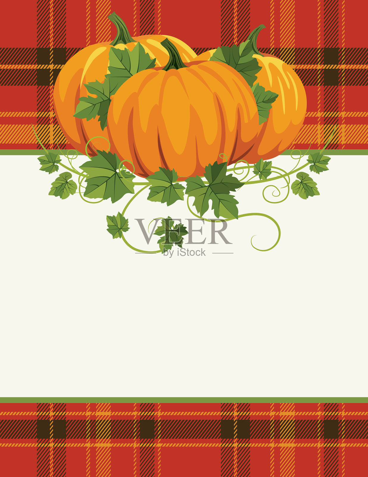 秋收南瓜模板与复制空间插画图片素材