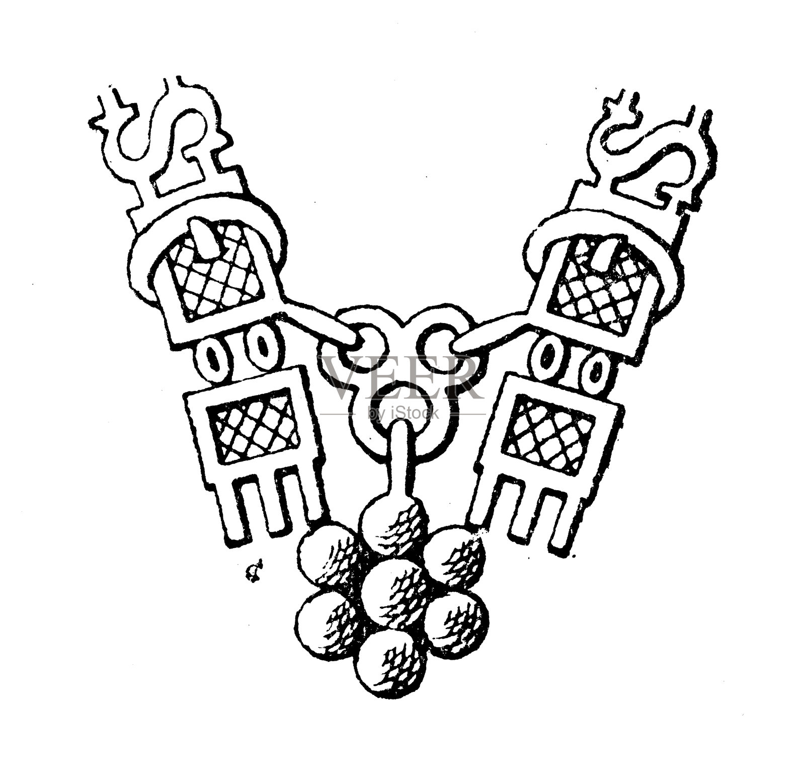 纹章纹章和旗帜元素，罗伯特爵士和夫人惠廷汉姆的衣领插画图片素材