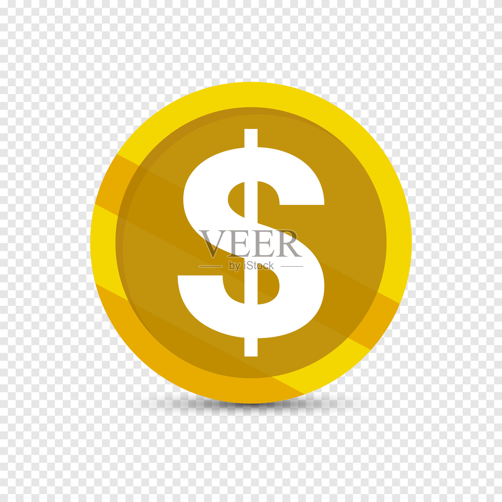 美元金币隔离透明背景。《金融与商业》墙纸。矢量图插画图片素材