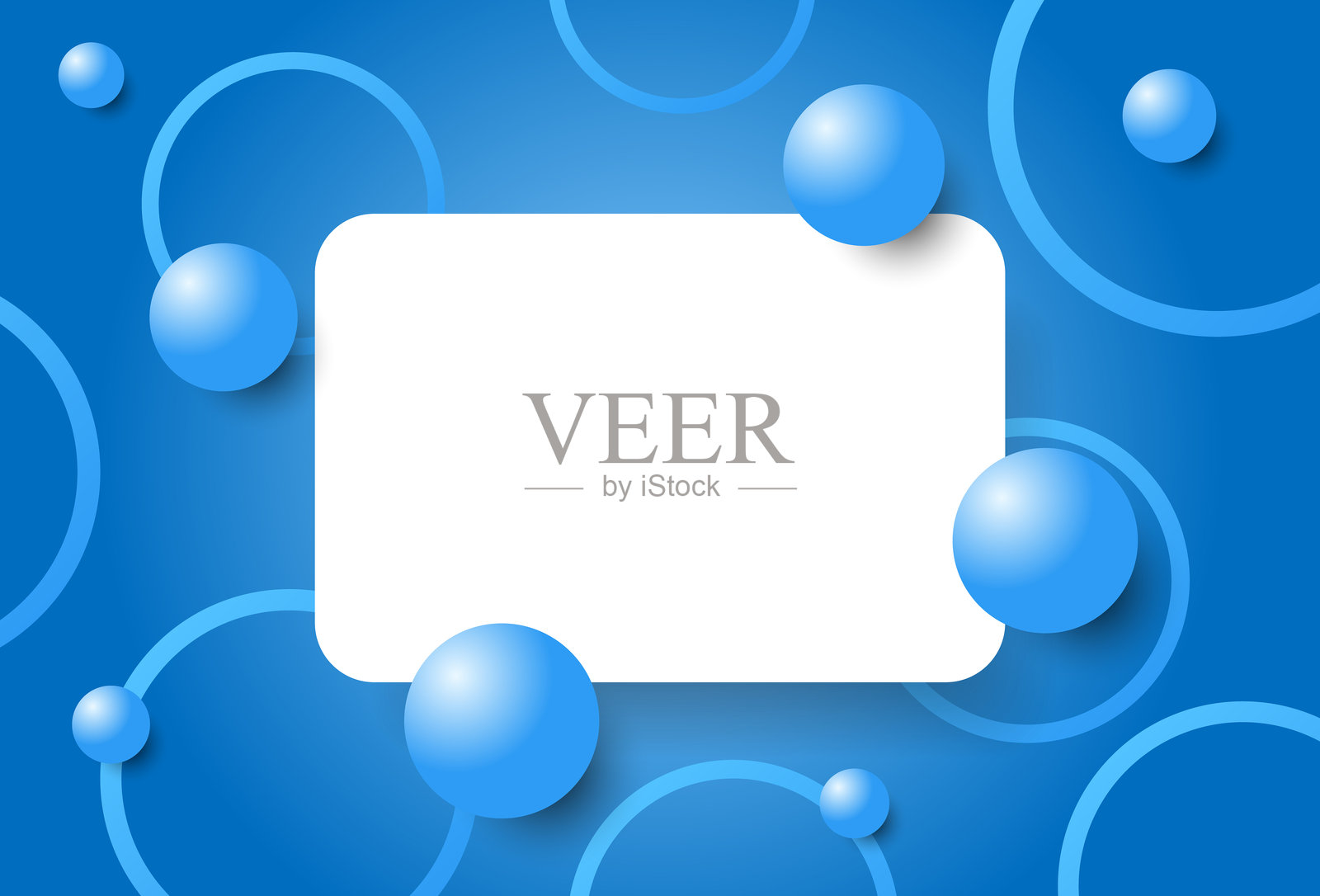 蓝色几何圆形形状抽象背景。技术横幅壁纸。矢量插图。数字3 d。插画图片素材