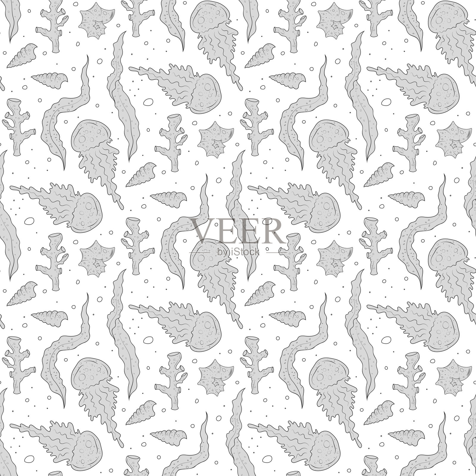 海洋生物模式插画图片素材