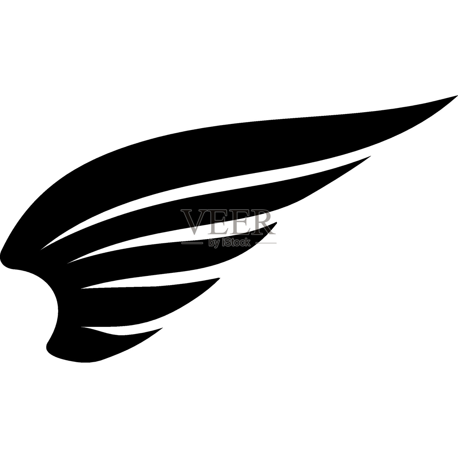 黑色翅膀图标。鹰的翅膀。矢量图插画图片素材