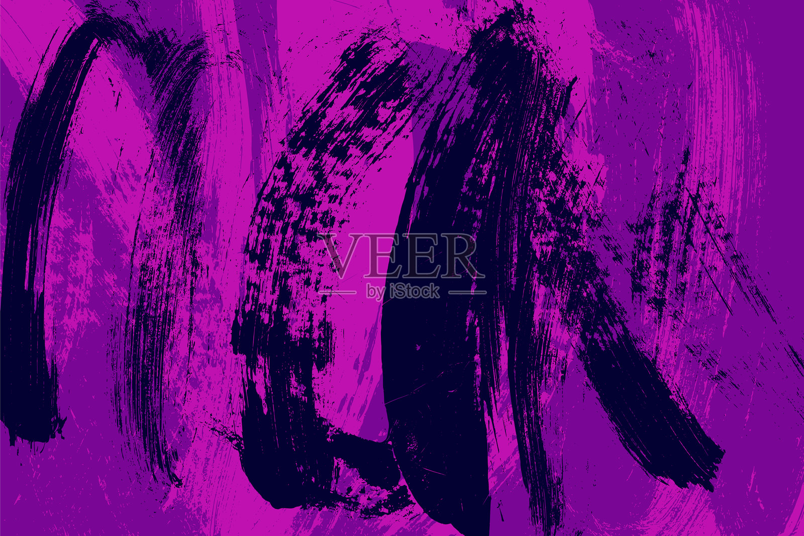 垃圾肮脏的纹理与复古的氛围，笔触与损坏的边缘在一个彩色的苦恼背景。插画图片素材