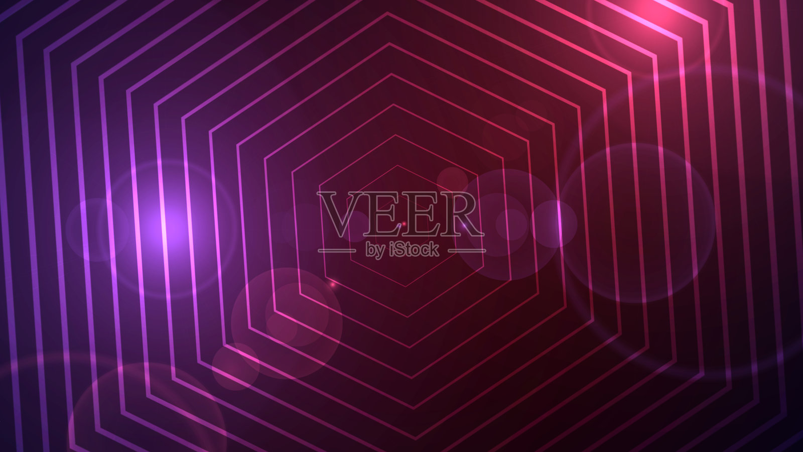 赛博朋克时髦的六边形背景。六边形几何数字数据隧道流动创意创新背景。无缝游戏十六进制模式网格电影能源照明镜头。传送门空间开放插画图片素材