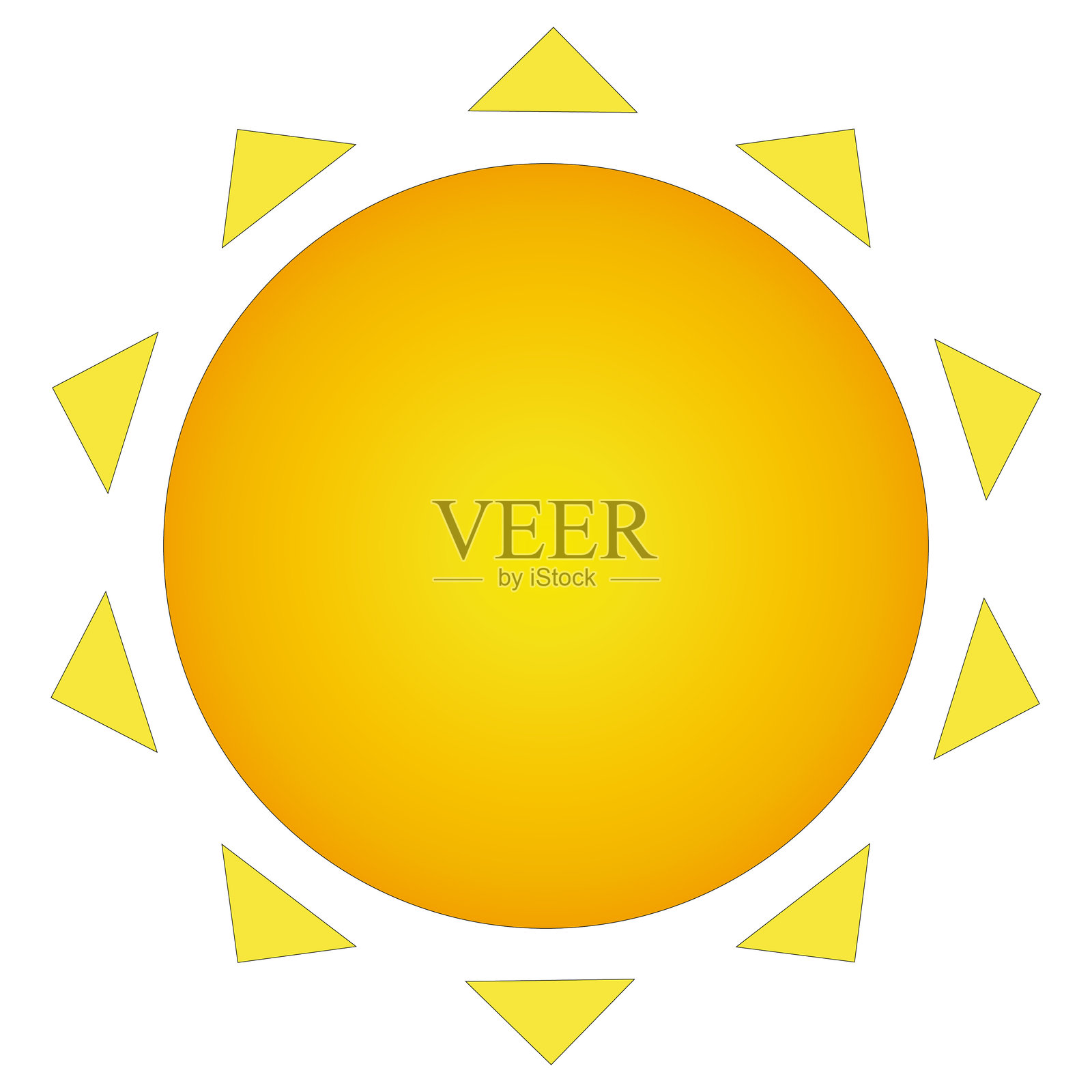 明亮夏日太阳图标插画图片素材