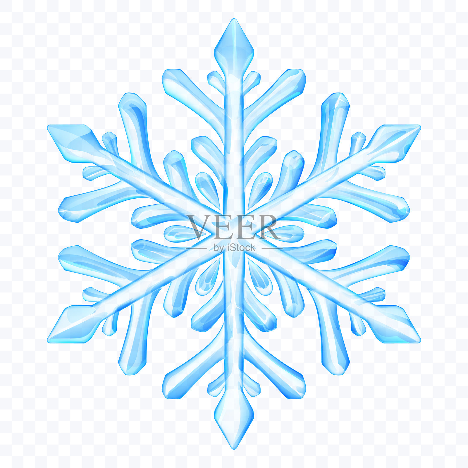 大的半透明的圣诞雪花插画图片素材