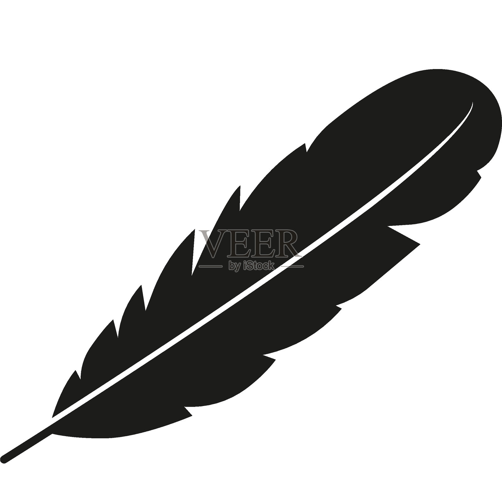 鸟的羽毛。羽毛的剪影。小羽毛图标插画图片素材