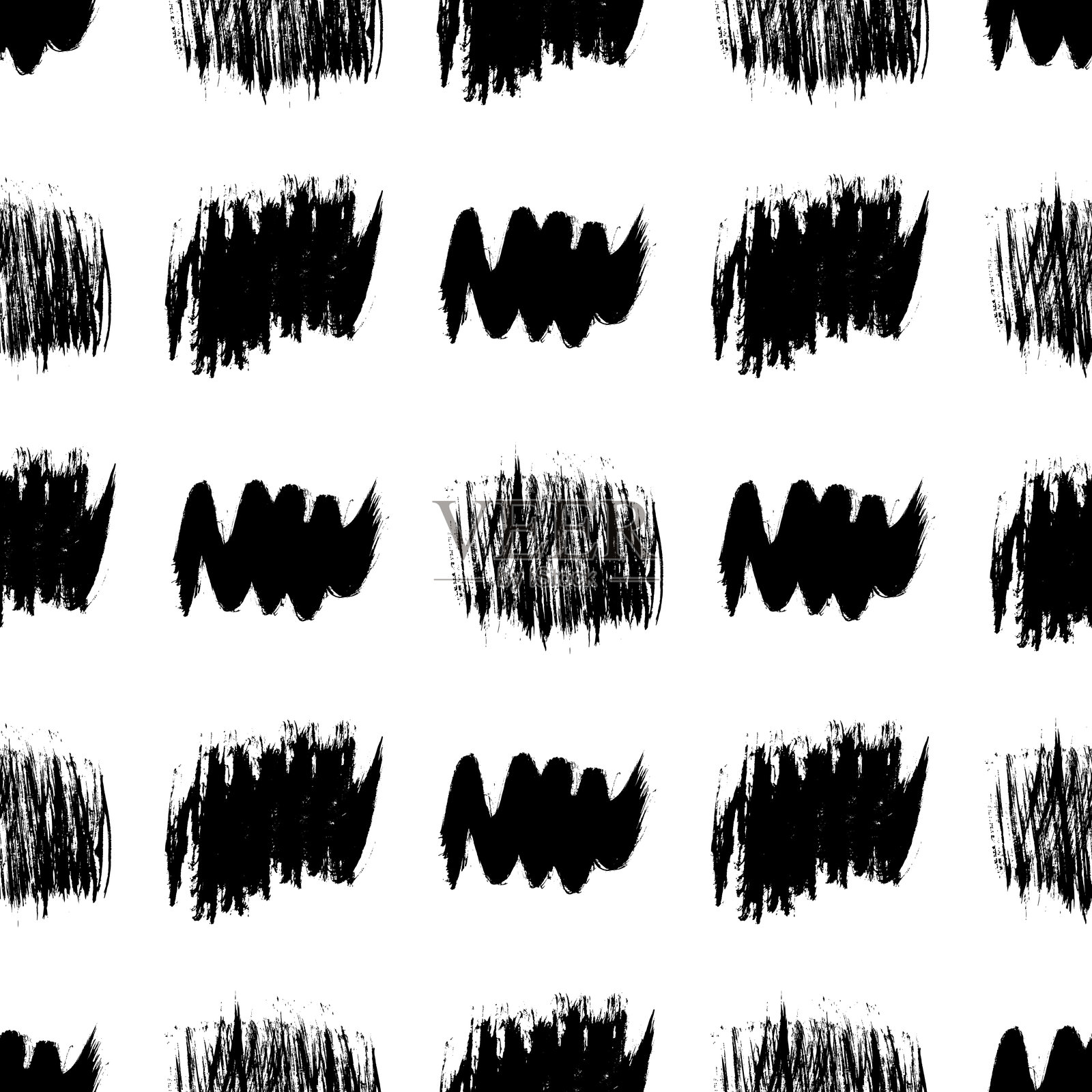 无缝图案与手绘涂鸦涂抹插画图片素材