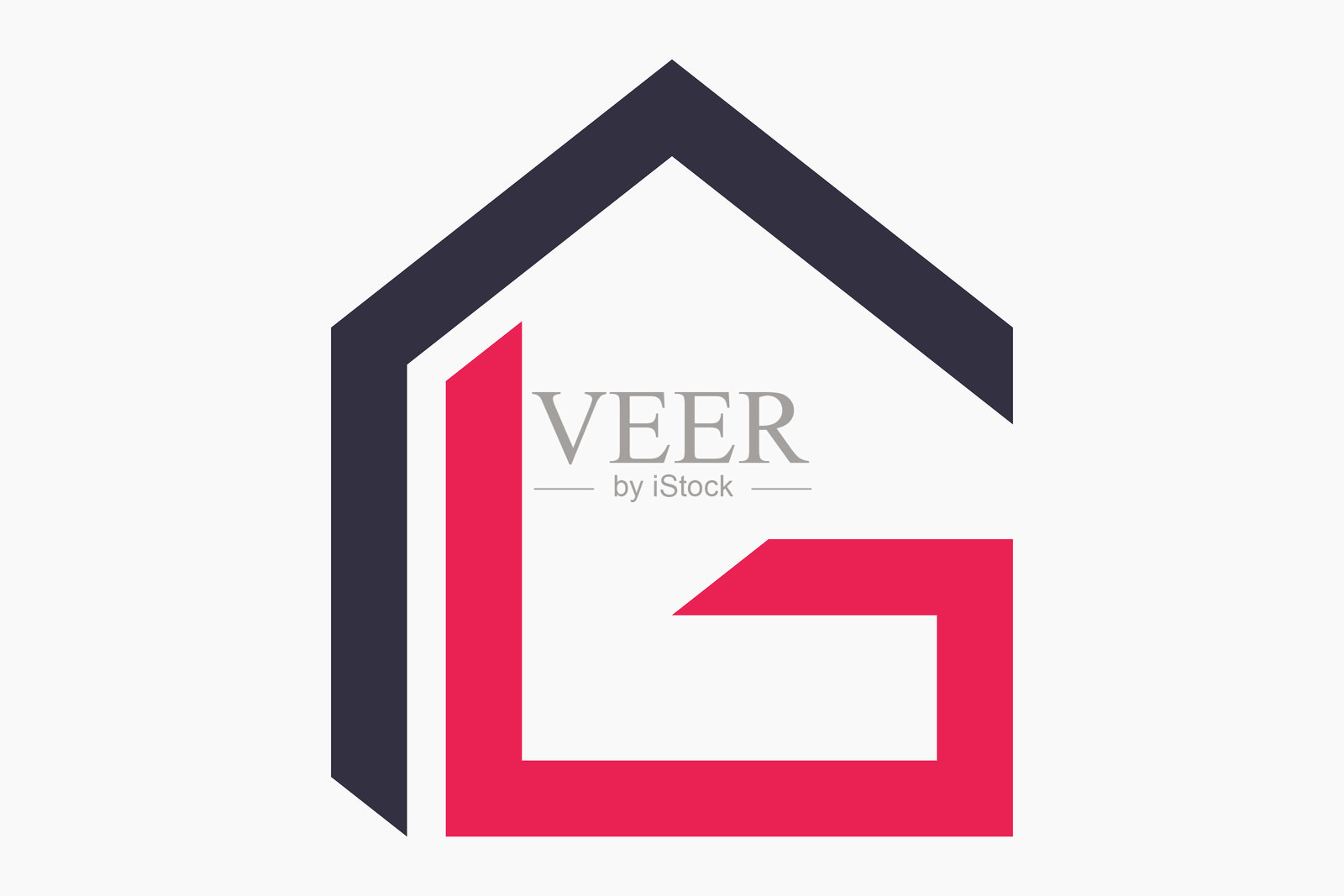 房屋设计以字母g为创意概念插画图片素材