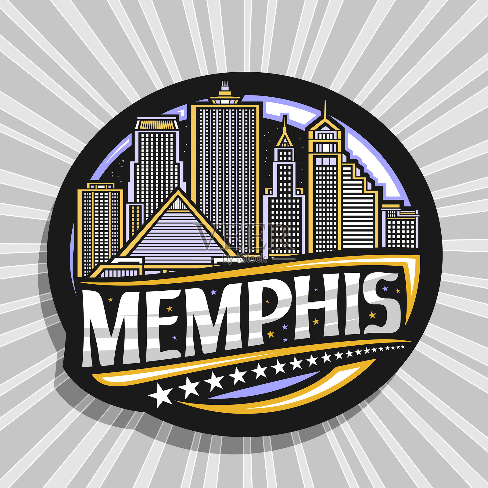 孟斐斯矢量插画图片素材