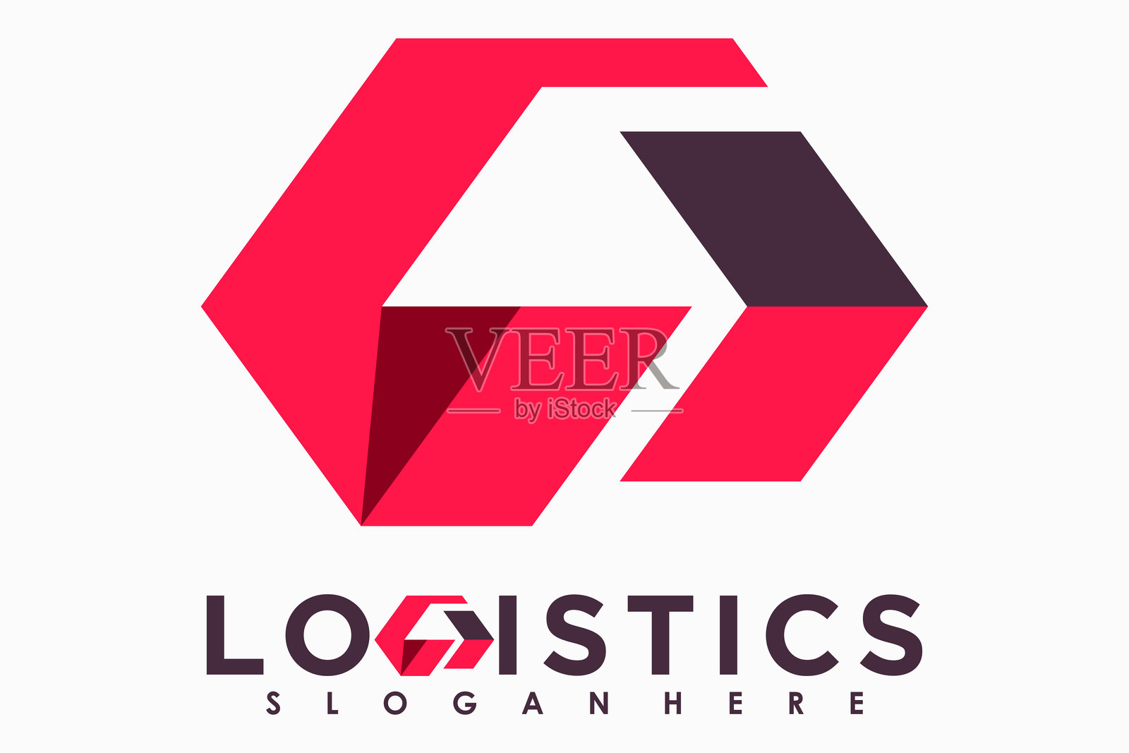 物流标志设计采用字母g符号的概念插画图片素材