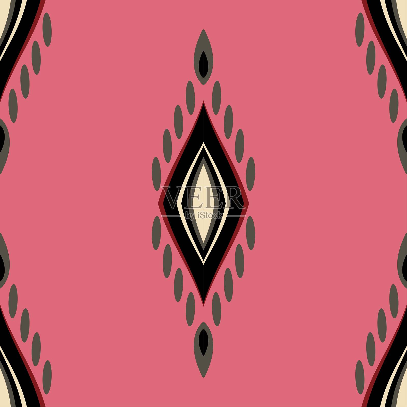 矢量编织印花无缝民族部落织物图案。插画图片素材