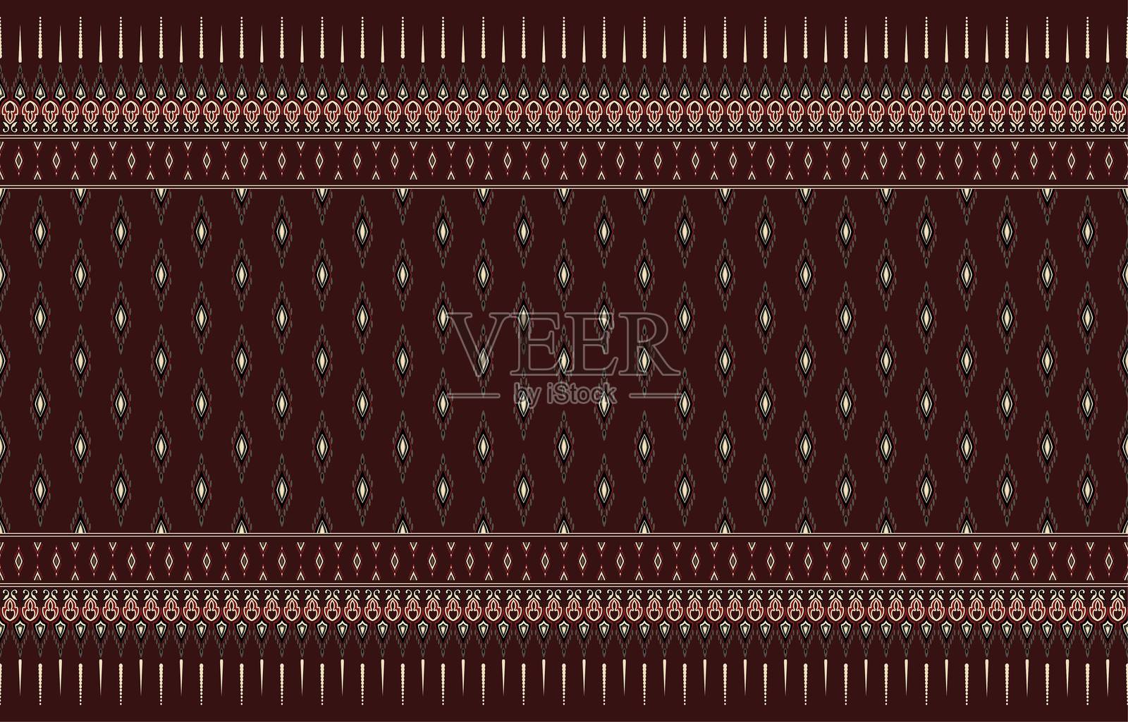 矢量编织印花无缝民族部落织物图案。插画图片素材