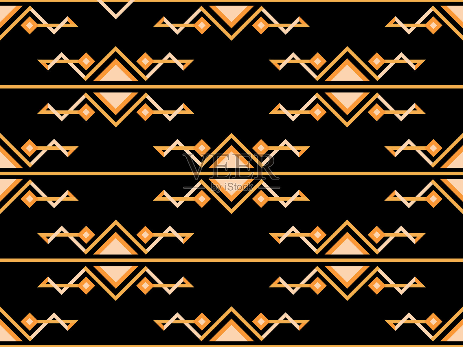 几何无缝图案装饰艺术风格。金色线条图案，复古线性风格。设计一个模板的壁纸，横幅，海报和广告营销。矢量图插画图片素材