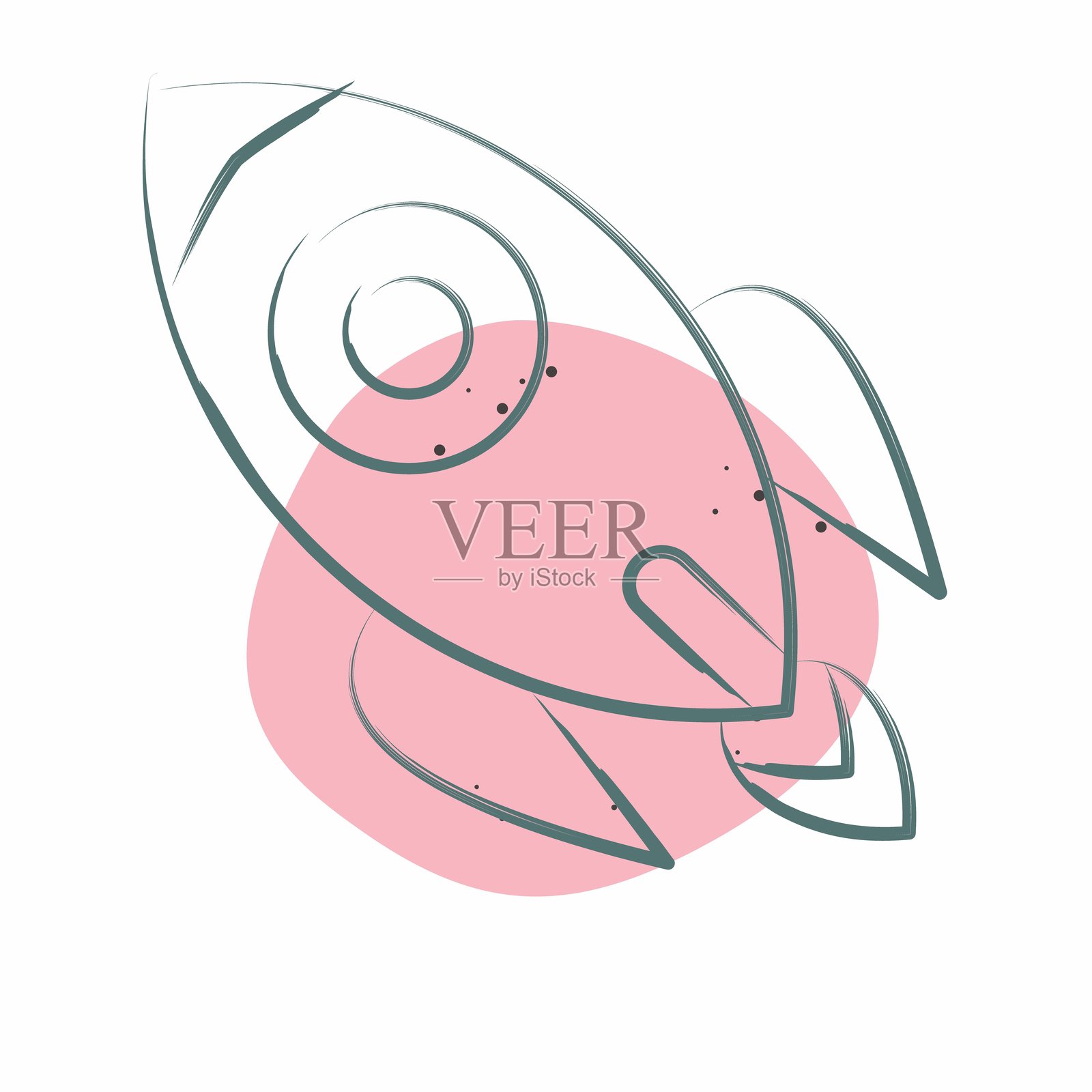 图标的火箭。与战争有关的军事符号色斑样式。简单的说明插画图片素材