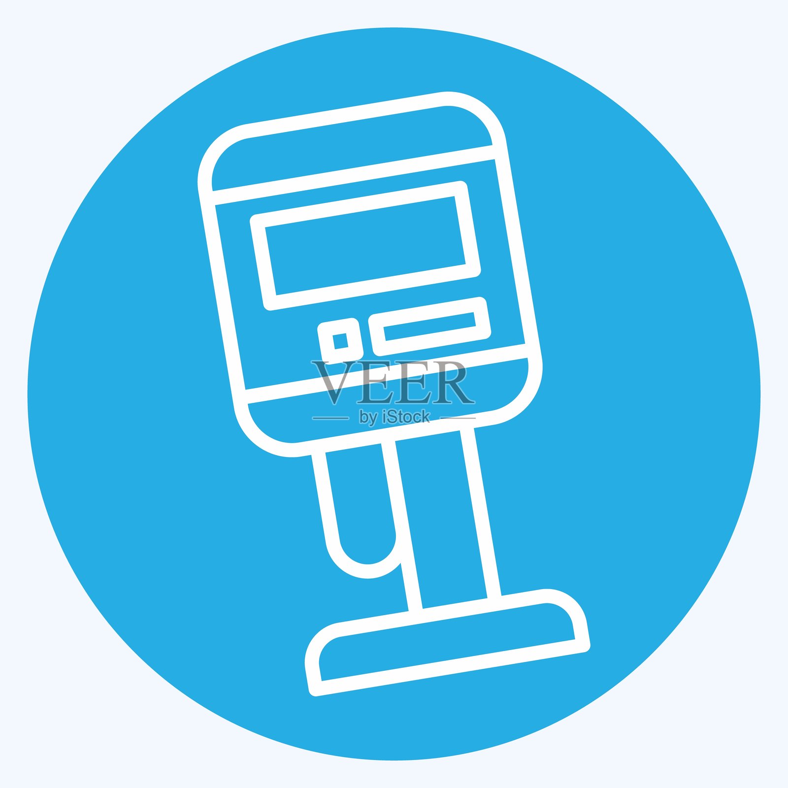 图标粘度计。与测量符号有关。蓝眼睛的风格。简单的说明插画图片素材