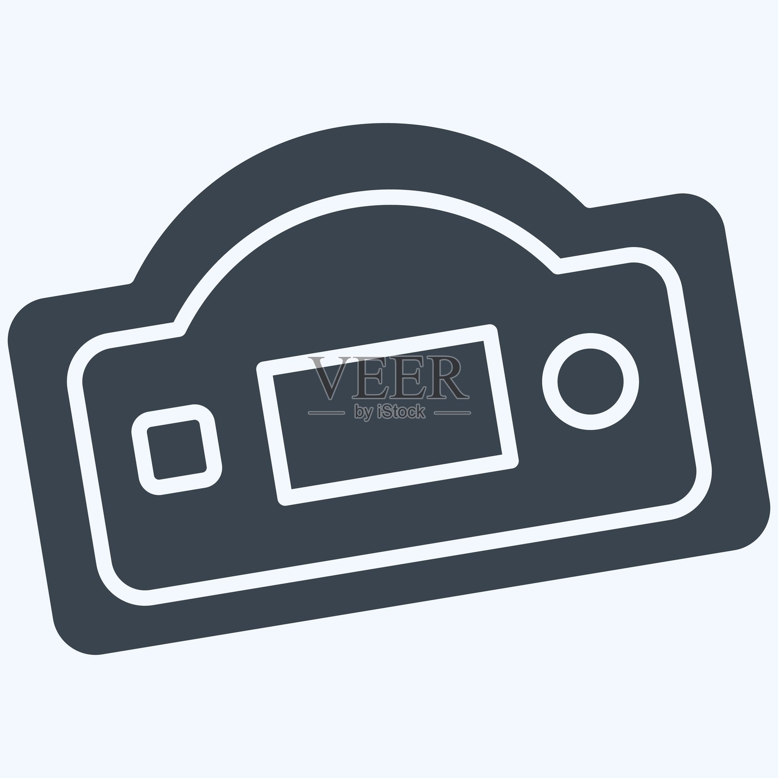 图标表面粗糙度测试仪。与测量符号有关。字形风格。简单的说明插画图片素材