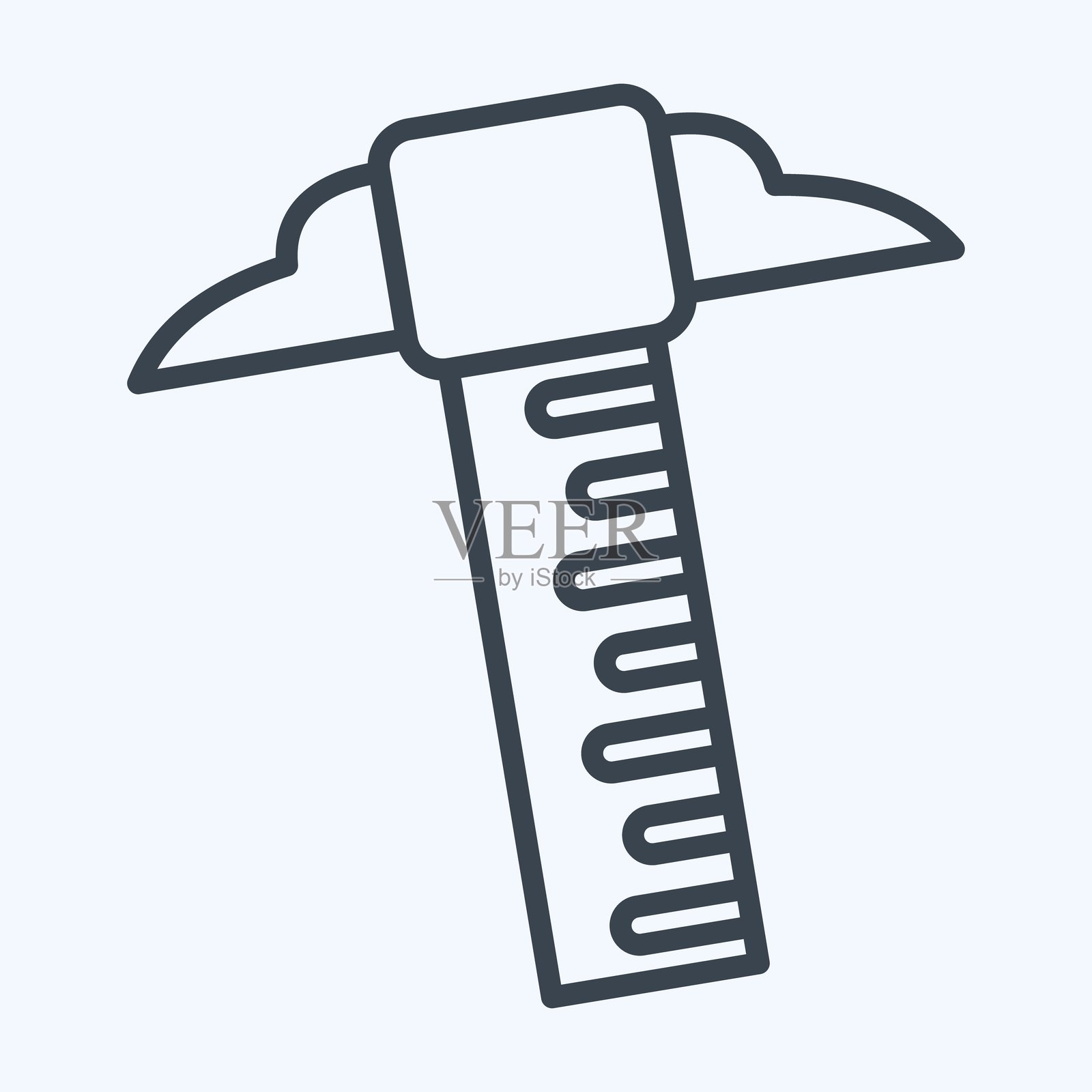 图标Tee Square。与测量符号有关。行风格。简单的说明插画图片素材