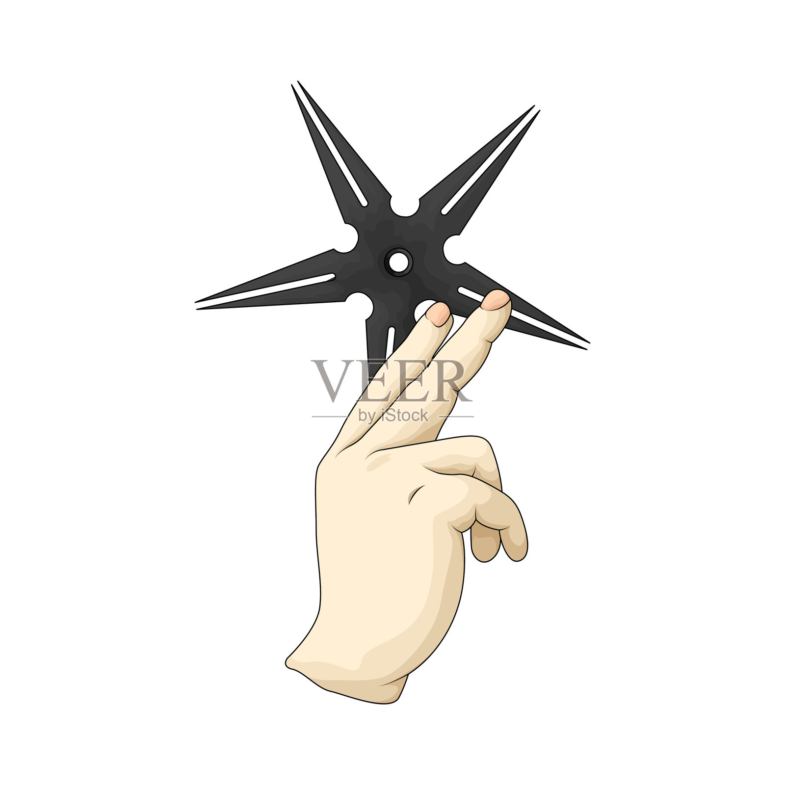 手握飞刀插画图片素材