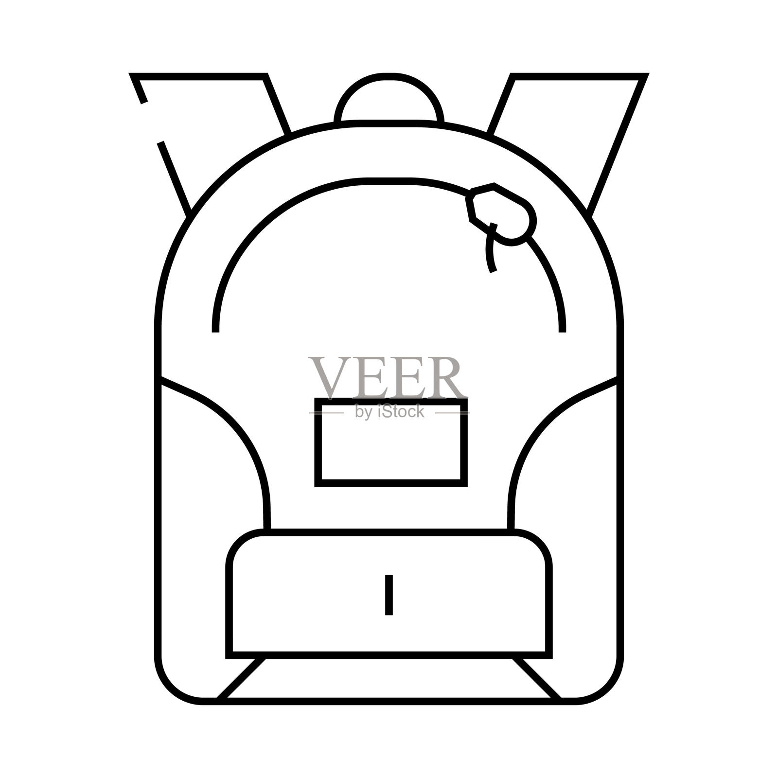 背包包线图标矢量插图插画图片素材