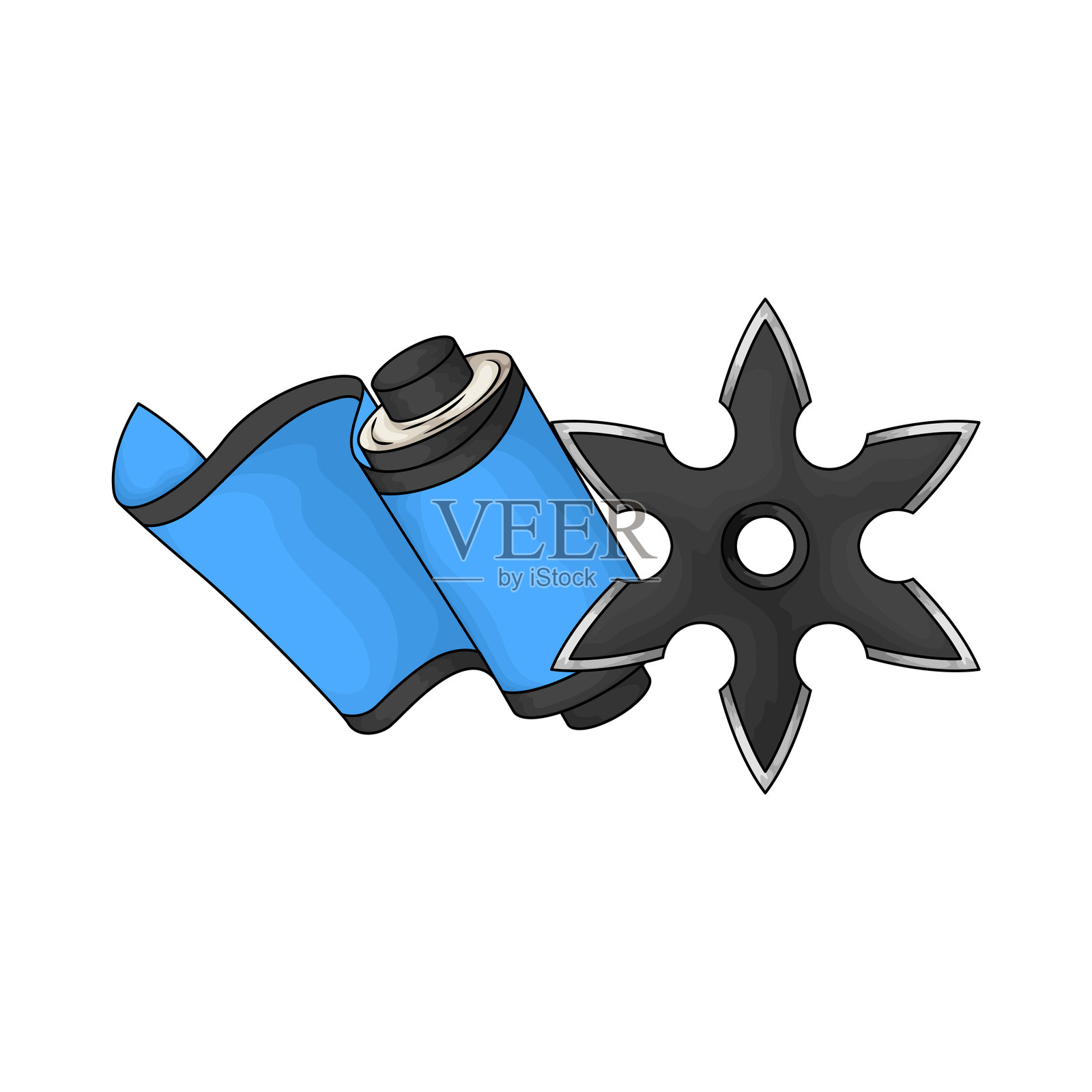 忍者滚动插画图片素材