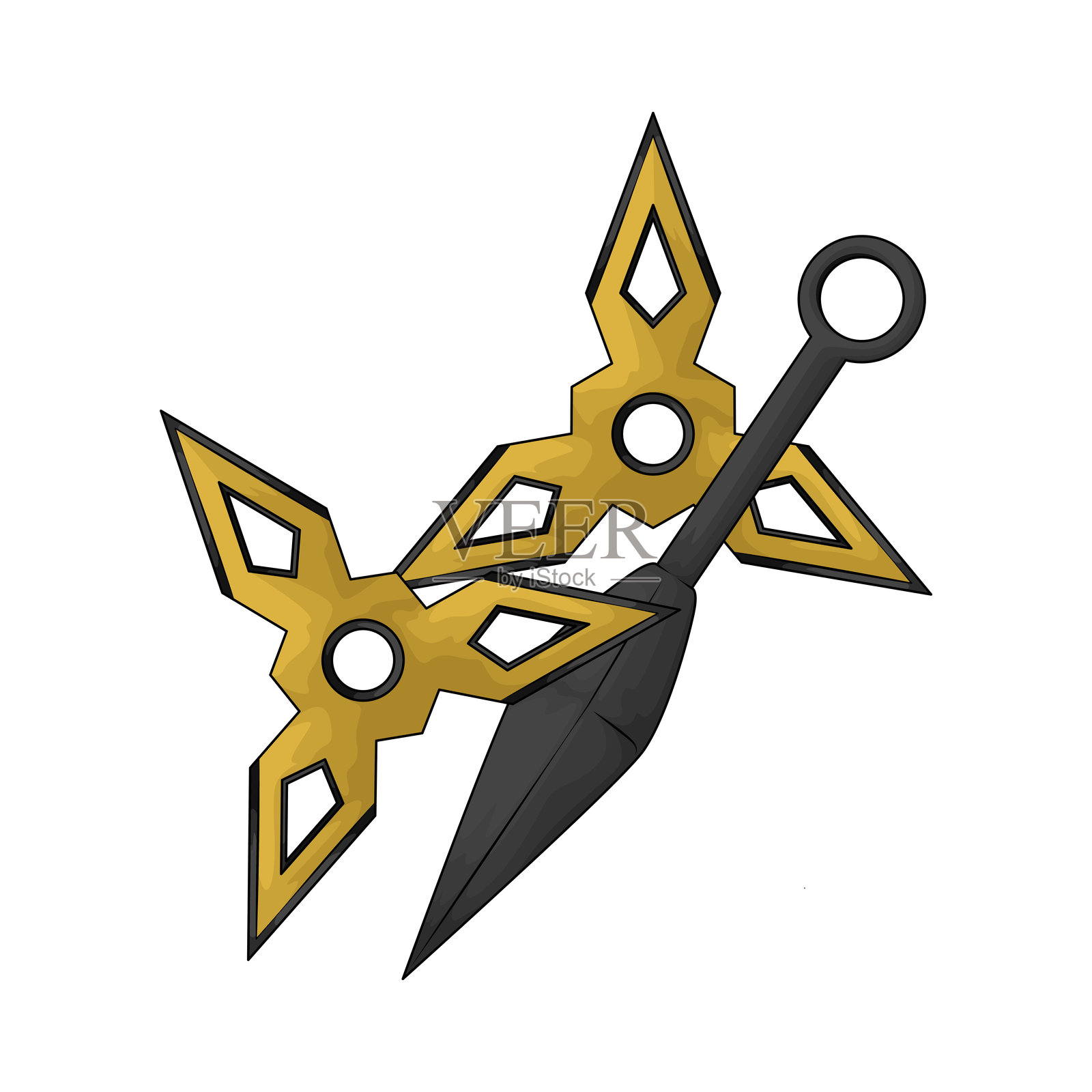 与kunai的飞拳插画图片素材