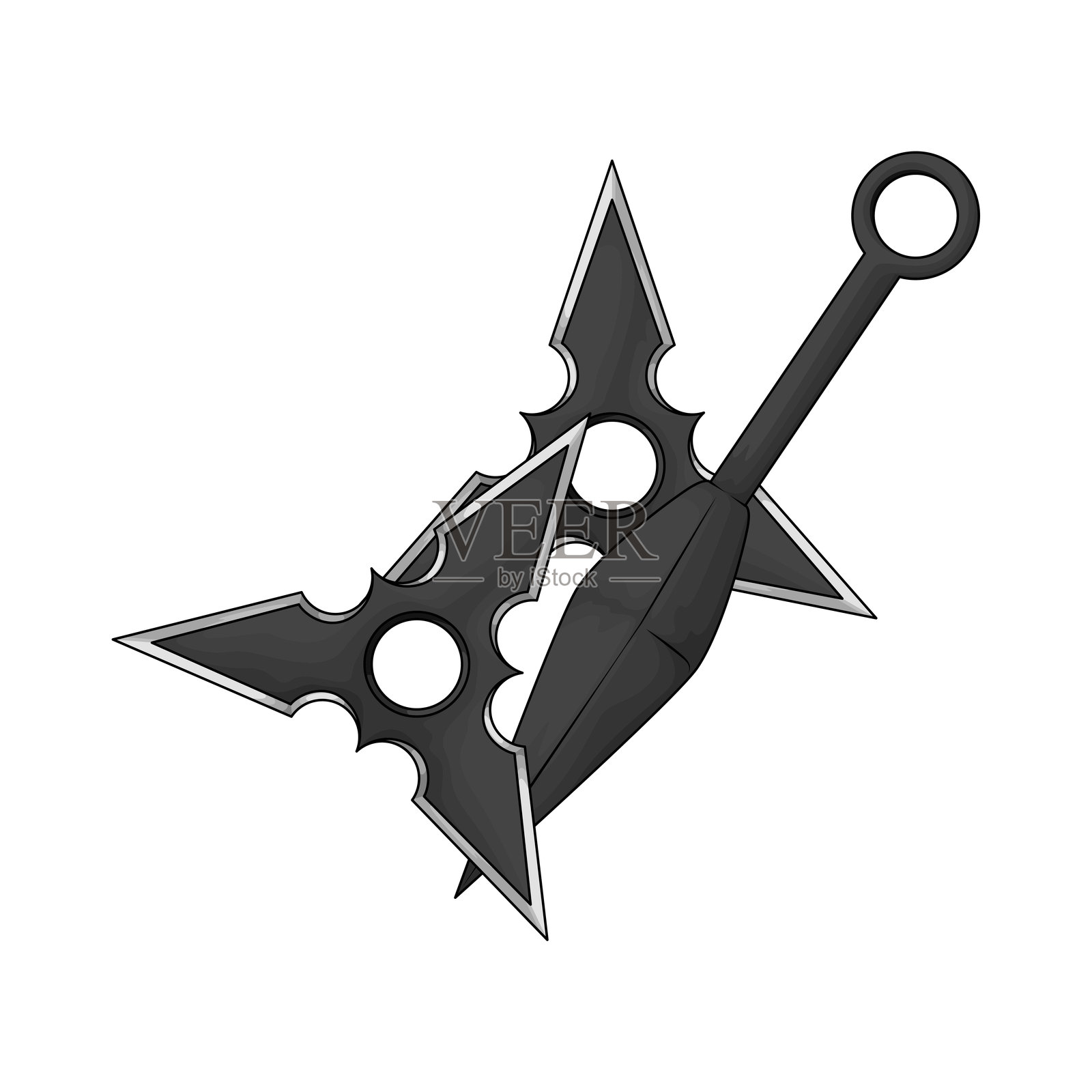 与kunai的飞拳插画图片素材