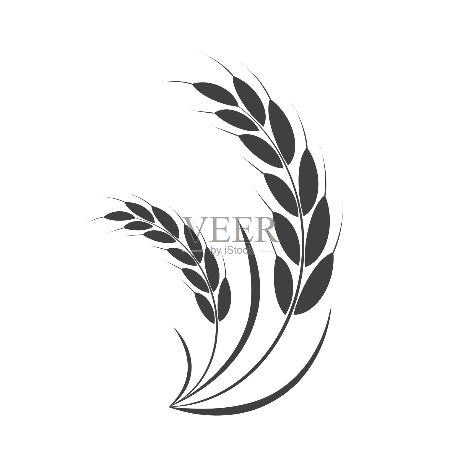 大米图标。小麦、黑麦、稻穗。大麦田谷物营养丰富。小麦谷物。矢量图插画图片素材