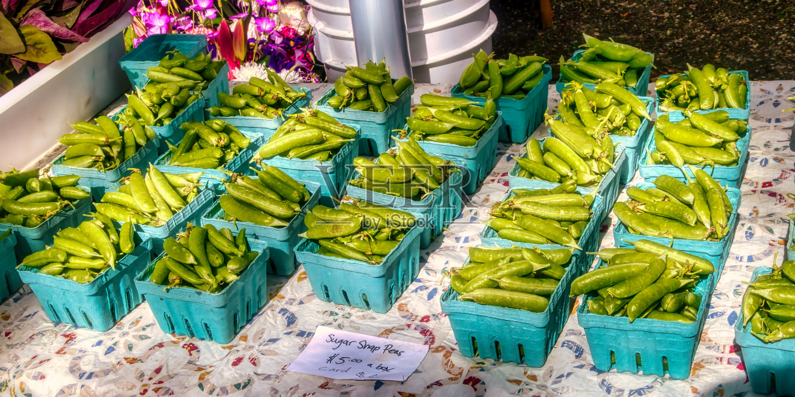 农贸市场的糖脆豌豆照片摄影图片