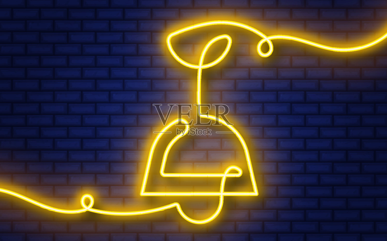 吊灯霓虹灯连续线图标插画图片素材