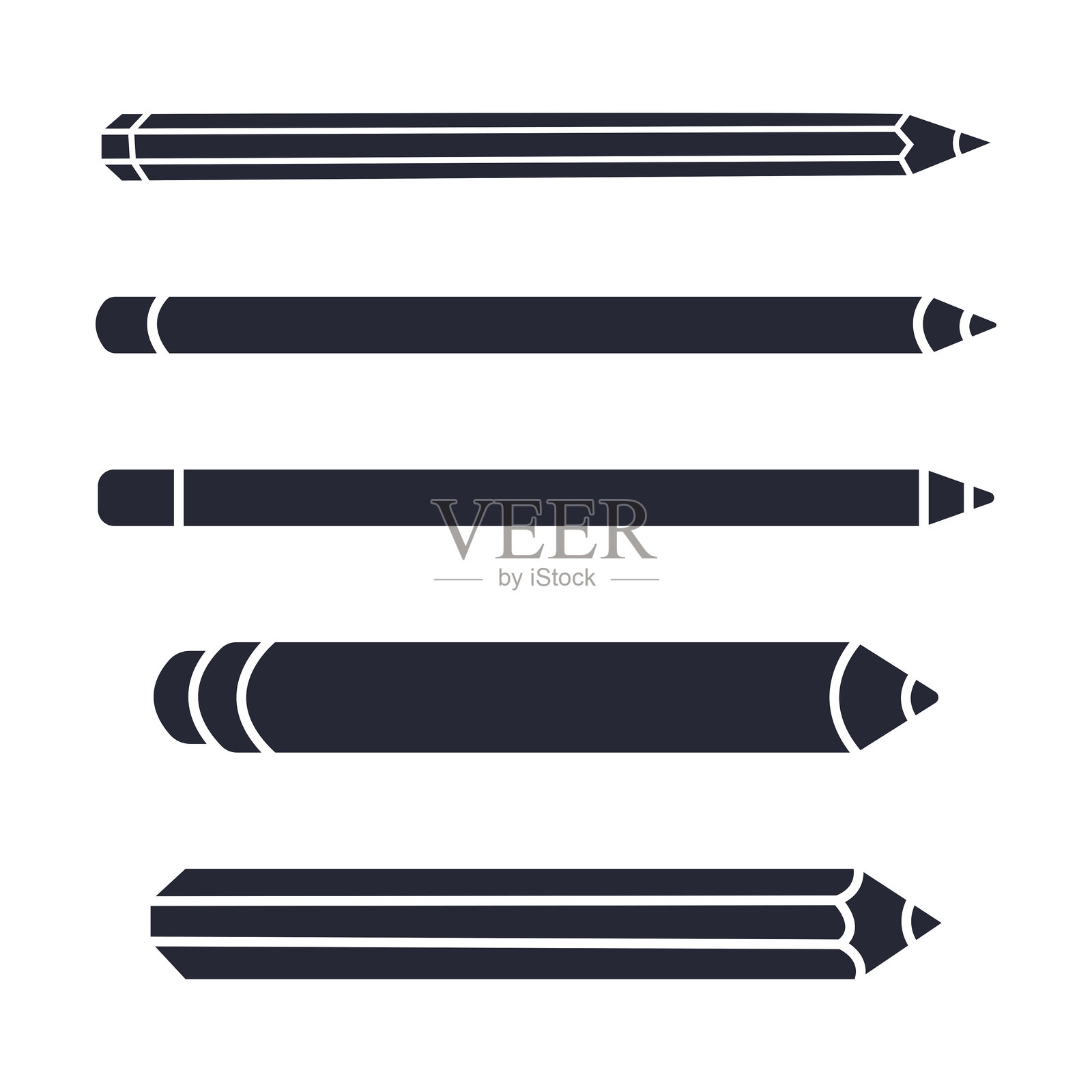 铅笔图标集矢量设计插画图片素材